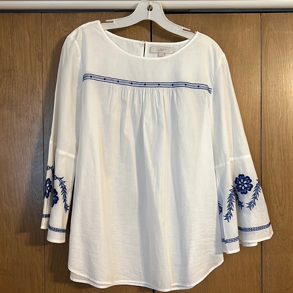 LOFT Bell Sleeve Top - Picture 1 of 5